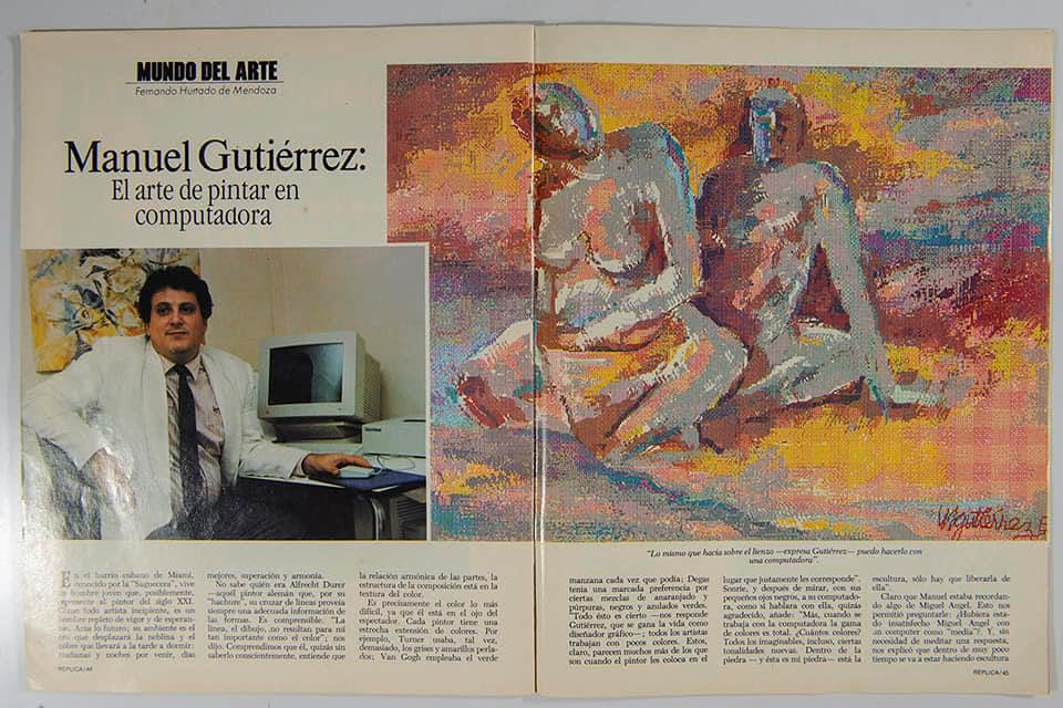 Réplica magazine, 1989 — “Manuel Gutiérrez: The Art of Painting by Computer.”